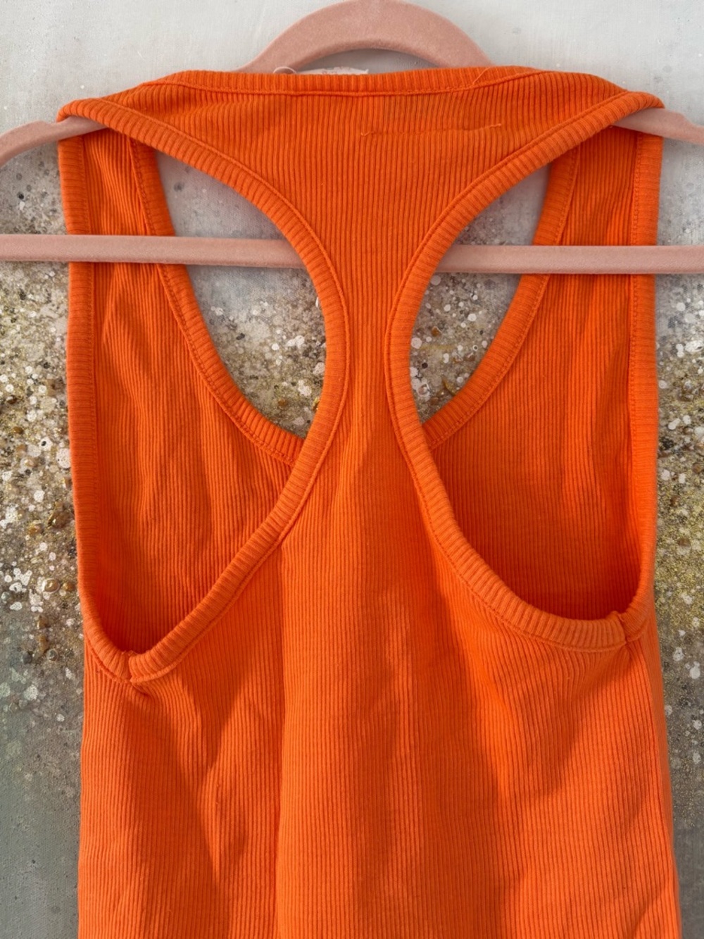 Orange Ribbed Racerback Tank (NWOT) - Picture 6 of 7
